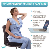 Seat Cushion Pillow for Office Chair - 100% Memory Foam - Firm Coccyx Pad - Tailbone, Sciatica, Lower Back Pain Relief - Posture Corrector
