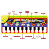 RenFox Kids Musical Mats, Music Piano Keyboard Dance Floor Mat Carpet Animal Blanket Touch Playmat Early Education Toys (43.3x14.2in)