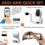 Security Camera 1080P Pet Camera - KAMTRON WiFi Home Security System for Office/Baby Monitor, 2.4Ghz PTZ Indoor IP Wireless Dome Camera, White
