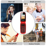 Ushining Unlocked Flip Cell Phone for Seniors,Easy-to-Use,Long Standby time,T-Mobile Card Suitable (Red)