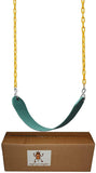 Jungle Gym Kingdom Swing Seat Heavy Duty 66" Chain Plastic Coated - Playground Swing Set Accessories Replacement with Snap Hooks (Green)