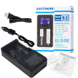 Universal Battery Charger EASTSHINE S2 LCD Display Speedy Smart Charger for Rechargeable Batteries