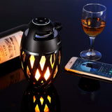 DIKAOU Led flame table lamp, Torch atmosphere Bluetooth speakers&Outdoor Portable Stereo Speaker