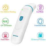 Caroune Ear and Forehead Thermometer, Medical Digital Infrared Temporal Thermometer for Fever, Instant Accurate Reading for Kids and Adults, Blue