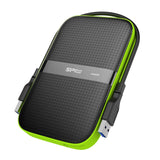 Silicon Power 2TB Rugged Portable External Hard Drive Armor A60, Shockproof USB 3.0 for PC, Mac, Xbox and PS4, Black Green