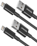 Anker 6ft Premium Nylon Lightning Cable [2-Pack], Apple MFi Certified for iPhone Chargers, iPhone Xs/XS Max/XR/X / 8/8 Plus / 7/7 Plus
