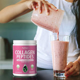 Collagen Peptides Powder - Double Hydrolyzed (Enhanced Absorption) 14 Amino Acids - Grass Fed Collagen Protein for Sports Recovery Hair