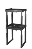 Tools for School Locker Shelf. Adjustable Width 8" - 12 1/2" and Height 9 3/4" - 14". Stackable and Heavy Duty. (Black, Single)