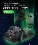 Fosmon Dual Controller Charger Compatible with Xbox One, One X, One S, (Dual Slot) High Speed Docking Charging Station with 2X Battery Packs (Black)