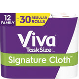 Viva Signature Cloth TaskSize Paper Towels, Soft & Strong Kitchen Paper Towels, White, 12 Family Rolls (143 sheets per roll)