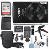 Canon PowerShot ELPH 190 IS Digital Camera (Black) with 10x Optical Zoom and Built-In Wi-Fi with 32GB SDHC + Flexible tripod + AC/DC Turbo Charger
