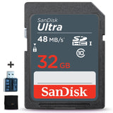 SanDisk 32GB SD Memory Card UHS-I Class 10 + Memory Card Reader/Wallet Bundle kit (SanDisk 32GB SD Memory Card)