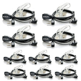 Retevis 2 Pin Acoustic Tube Headset Walkie Talkies Earpiece (10 Pack)