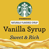 Starbucks Naturally Flavored Coffee Syrup Variety Pack, 2 Vanilla, 1 Hazelnut, 1 Caramel (4 Bottles Total)