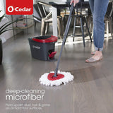 O-Cedar Easywring Microfiber Spin Mop & Bucket Floor Cleaning System with 1 Extra Refill