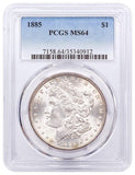 1885 P Morgan Silver Dollar $1 MS64 PCGS