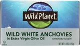 Wild Planet Wild White Anchovies in Extra Virgin Olive Oil, 3rd Party Mercury Tested, 4.4 Ounce, Pack of 12