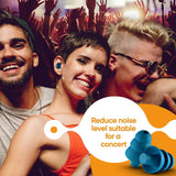 Noise Cancelling Ear Plugs for Sleeping [2 Pairs] Reusable Safe Silicone Earplugs Musicians Hearing Protection with High Fidelity Sound Reduction