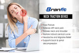 Cervical Neck Traction Device and Collar Brace by BRANFIT,Inflatable and Adjustable USA Designed Neck Support&Stretcher is Ideal for Spine Alignment