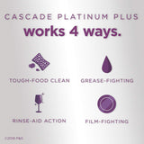 Cascade Platinum Plus Dishwasher Detergent Actionpacs, Lemon, 70 Count