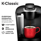 Keurig K-Classic Coffee Maker, Single Serve K-Cup Pod Coffee Brewer, 6 To 10 Oz. Brew Sizes, Black