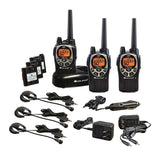 Midland - GXT1000VP4, 50 Channel GMRS Two-Way Radio - Up to 36 Mile Range Walkie Talkie, 142 Privacy Codes, Waterproof (3 Pack) (Black/Silver)