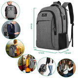 Travel Laptop Backpack,Business Anti Theft Slim Durable Laptops Backpack with USB Charging Port, Computer Bag for Women & Men Fits 15.6 Inch, Grey