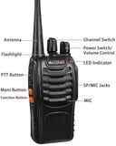 Arcshell Rechargeable Long Range Two-Way Radios with Earpiece 2 Pack UHF 400-470Mhz