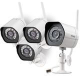Zmodo Wireless Security Camera System (4 Pack) , Smart Home HD Indoor Outdoor WiFi IP Cameras with Night Vision, 1-month Free Cloud Recording