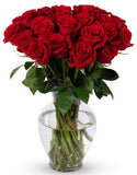 Benchmark Bouquets 2 Dozen Red Roses, With Vase (Fresh Cut Flowers)