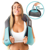 Shiatsu Back Shoulder & Neck Massager with Heat - Deep Tissue 3D Kneading Pillow Massager for Neck, Back, Shoulders, Foot, Legs -  (Blue)