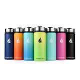 HYDRO CELL Stainless Steel Water Bottle w/Straw & Wide Mouth Lids (40oz 32oz 24oz 18oz) - Keeps Liquids Hot or Cold with Double Wall