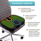 Seat Cushion Pillow for Office Chair - 100% Memory Foam - Firm Coccyx Pad - Tailbone, Sciatica, Lower Back Pain Relief - Posture Corrector
