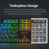Redragon K552-RGB Mechanical Gaming Keyboard Compact 87 Key Mechanical Computer Keyboard KUMARA USB Wired Cherry MX Blue (Black RGB Backlit)