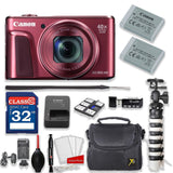 Canon PowerShot SX720 HS 20.3MP 40X Optical Zoom Digital Camera Kit (Red) + 32GB High Speed Memory Card + Extra Battery + Professional Accessory