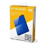 WD 4TB Blue My Passport Portable External Hard Drive - USB 3.0 - WDBYFT0040BBL-WESN