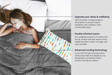 LUNA Weighted Blanket (5 lbs - 36x48 - Twin Size) – Organic Cooling Cotton & Premium Glass Beads – Heavy Cool Weighted Blanket – Dark Grey