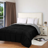 Utopia Bedding Comforter Duvet Insert - Quilted Comforter with Corner Tabs - Box Stitched Down Alternative Comforter (Black/Grey, Twin)