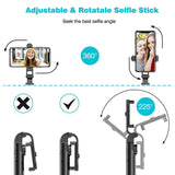Selfie Stick, Extendable Selfie Stick Tripod with Detachable Wireless Remote and Tripod Stand Selfie Stick