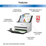 Epson DS-575W Wireless Document Scanner: 35ppm, Twain & ISIS Drivers, 3-Year Warranty with Next Business Day Replacement
