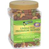 Planters Unsalted Premium Blend Roasted Mixed Whole Nuts Jar, 34.5 Ounce
