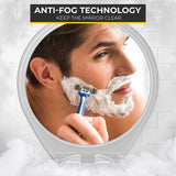 HoneyBull Fogless Shower Mirror for Shaving | Shatterproof with Suction, Swivel & Razor Hook