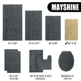 MAYSHINE 20x32 Inches Non-Slip Bathroom Rug Shag Shower Mat Machine-Washable Bath Mats with Water Absorbent Soft Microfibers of - Beige