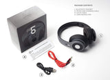 iJoy Matte Finish Premium Rechargeable Wireless Headphones Bluetooth Over Ear Headphones Foldable Headset with Mic (Stealth)