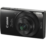 Canon PowerShot ELPH 190 IS Digital Camera (Black) with 10x Optical Zoom and Built-In Wi-Fi with 32GB SDHC + Flexible tripod + AC/DC Turbo Charger