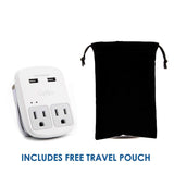 World Travel Adapter Kit by Ceptics - QC 3.0 2 USB + 2 US Outlets, Surge Protection, Plugs for Europe, UK, China, Australia, Japan