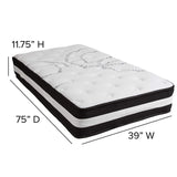 Flash Furniture Twin Mattress | Twin Bed Size High Density Foam and Pocket Spring Mattress