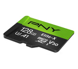 PNY Elite-X Micro SD 128GB, U3, V30, A1, Class 10, up to 100MB/s – P-SDU128U3WX-GE