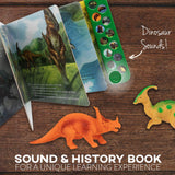 Dinosaur Toys for Boys and Girls 3 Years Old & Up – Realistic Looking 7” Dinosaurs, Pack of 12 Animal Dinosaur Figures with Dinosaur Sound Book