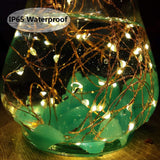 Solar String Lights, 2 Pack 100 LED Solar Fairy Lights 33 Feet 8 Modes Copper Wire Lights